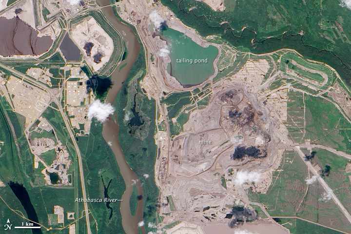 Athabasca oil sands. Sour bitumen is the upstream of Alberta recovered sulfur.